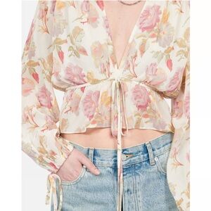 NWT The Kooples "English Roses" silk top -1